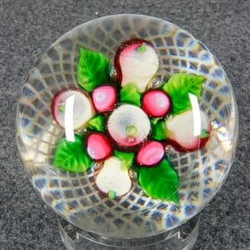 PAPERWEIGHT, New England Glass Company. Antique Fruit Bouquet.