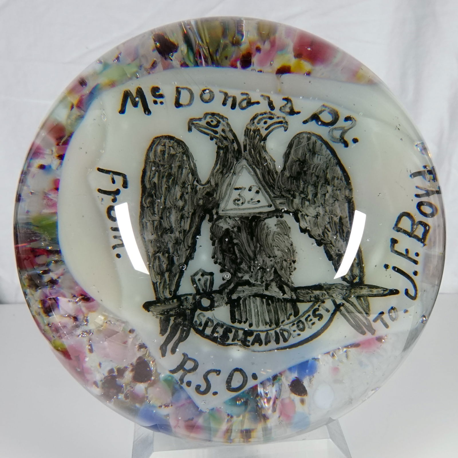 PAPERWEIGHT. Fraternal Order Plaque. (1 of 6)