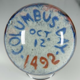 PAPERWEIGHT. Columbus Day Plaque.