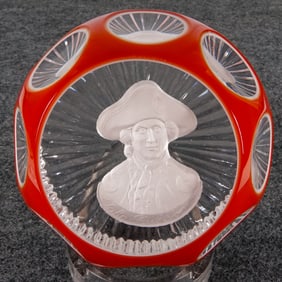 PAPERWEIGHT, Crystal d'Albret. John Paul Jones.