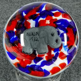 PAPERWEIGHT, St. Clair Studios. GOP. Nixon.