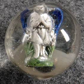 SULPHIDE. Handpainted Angel. 1-3/16". Polished.