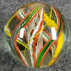 SWIRL, Latticinio Core. 1-9/16". Mint (9.8).