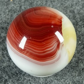 AKRO AGATE COMPANY, Patch Oxblood. Shooter. 1". Mint (9.9).