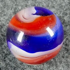 AKRO AGATE COMPANY, Popeye Corkscrew. Red/Blue. 11/16". Near Mint(+) (8.8).