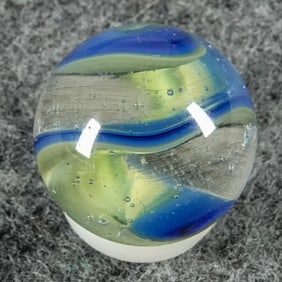 AKRO AGATE COMPANY, Corkscrew. 3-color. Rare. 19/32". Mint (9.9).