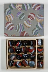 PELTIER GLASS COMPANY, Original Package. Jobber Box with Tricolors.