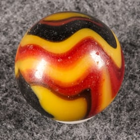 PELTIER GLASS COMPANY, National Line Rainbo. Golden Rebel. 11/16". Near Mint (8.6).