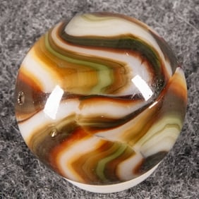 PELTIER GLASS COMPANY, National Line Rainbo. Burnt Christmas Tree. 19/32". Mint (9.9).