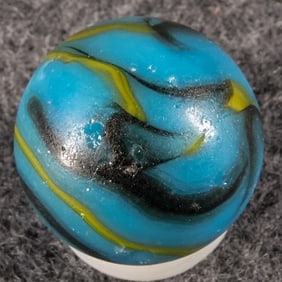 PELTIER GLASS COMPANY, National Line Rainbo. Blue Galaxy. 19/32". Good(+) (7.8). Rare.