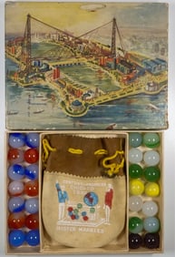 MASTER MARBLE COMPANY, Original Package. 1933 Century of Progress Box.