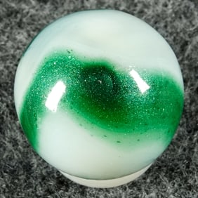 ALLEY AGATE COMPANY, Swirl. Shimmering Spruce. 5/8". Mint (9.9).