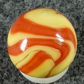 ALLEY AGATE COMPANY, Swirl. Flame. 19/32". Mint (9.9).