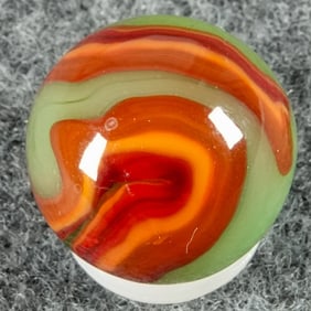 ALLEY AGATE COMPANY, Swirl. Bacon and Egg. 19/32". Mint (9.9).