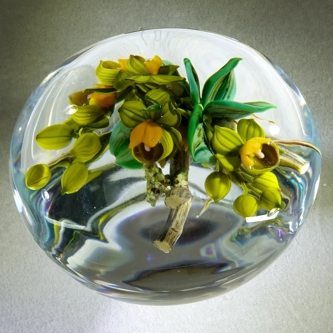 PAPERWEIGHT, Paul Stankard. Floral. Bittersweet branch. - 4