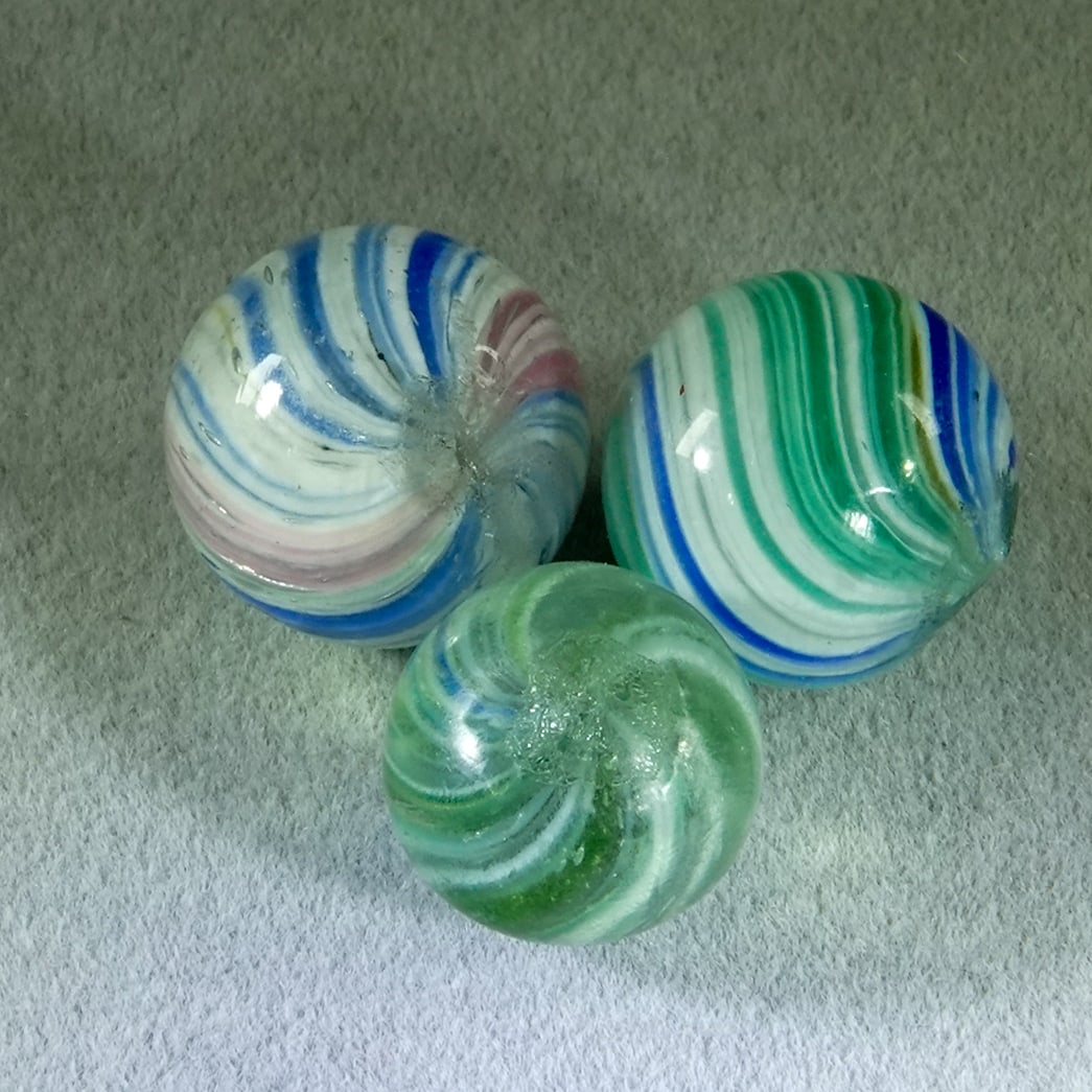 END OF DAY, Onionskin. 3 marbles. (1 of 2)