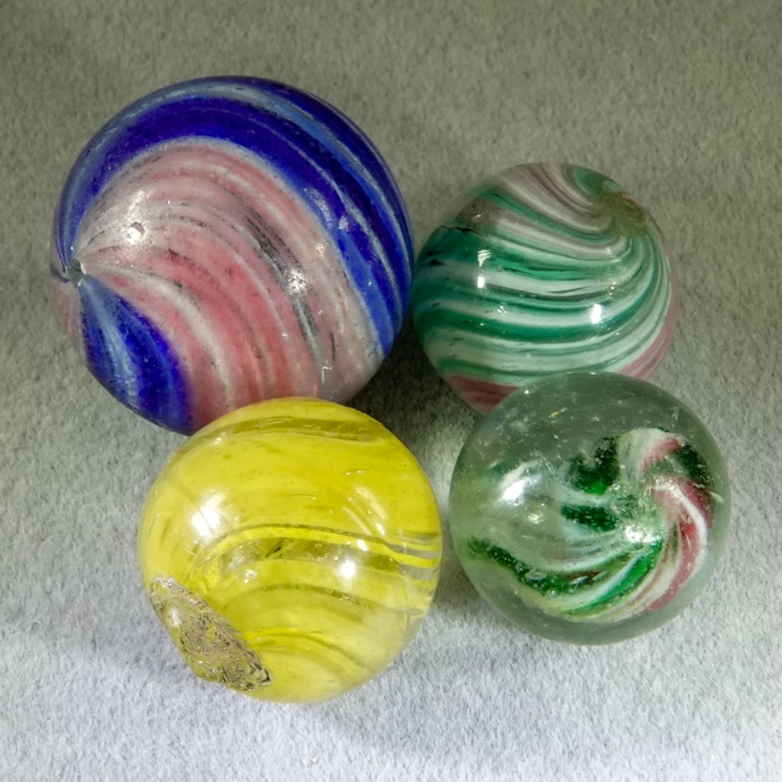 END OF DAY, Onionskin. 4 marbles. (1 of 2)
