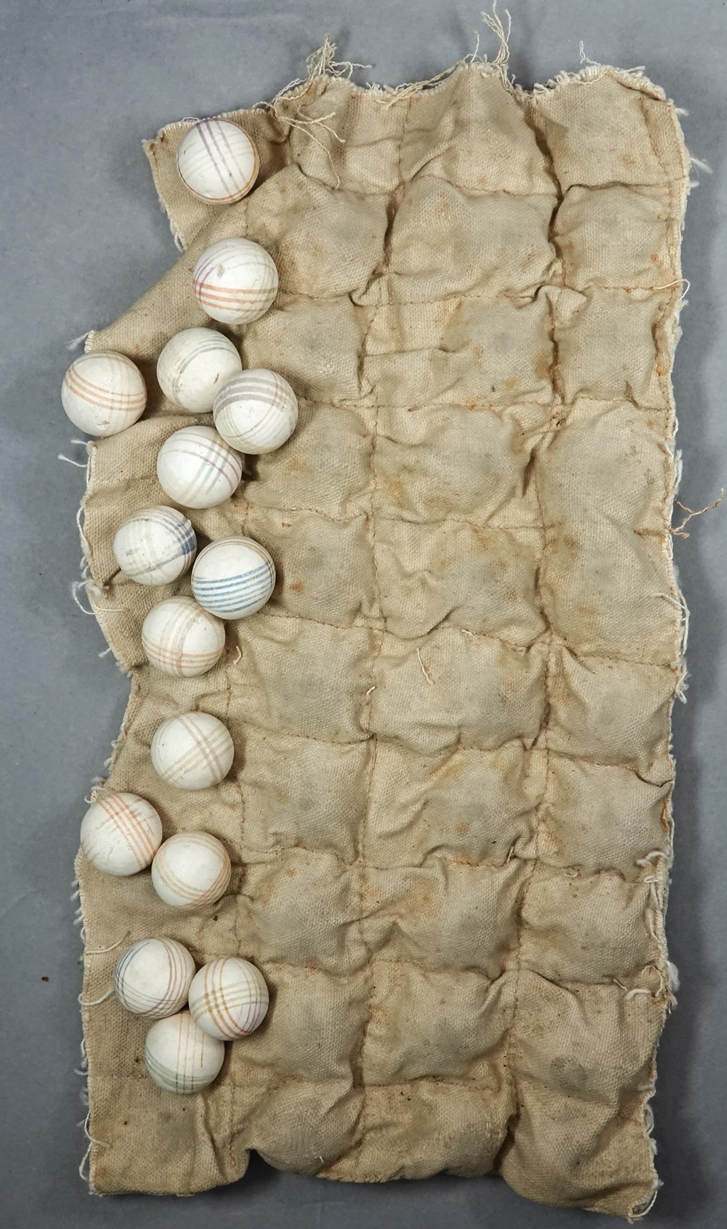 OTHER HANDMADE, Original Package. Chinas in Rare Shipping Canvas.: OTHER HANDMADE, Original Package. Very hard to find Handpainted Unglazed China Shipping Ballast Canvas. This is a section of canvas with Chinas sewn into it that shipped as ballast. Several large