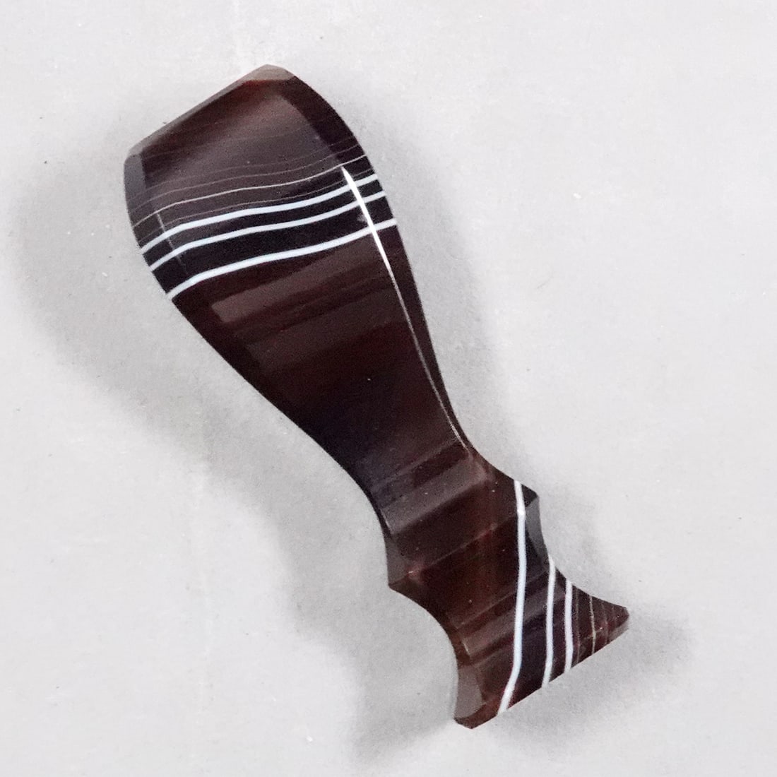 MISCELLANEOUS, Seal. Antique Agate.: MISCELLANEOUS, Seal. Handcut Banded Agate Seal. Seal is not engraved. Germany, circa 1850-1900. 2-3/4" tall. ex-collection: Ralph Stagg