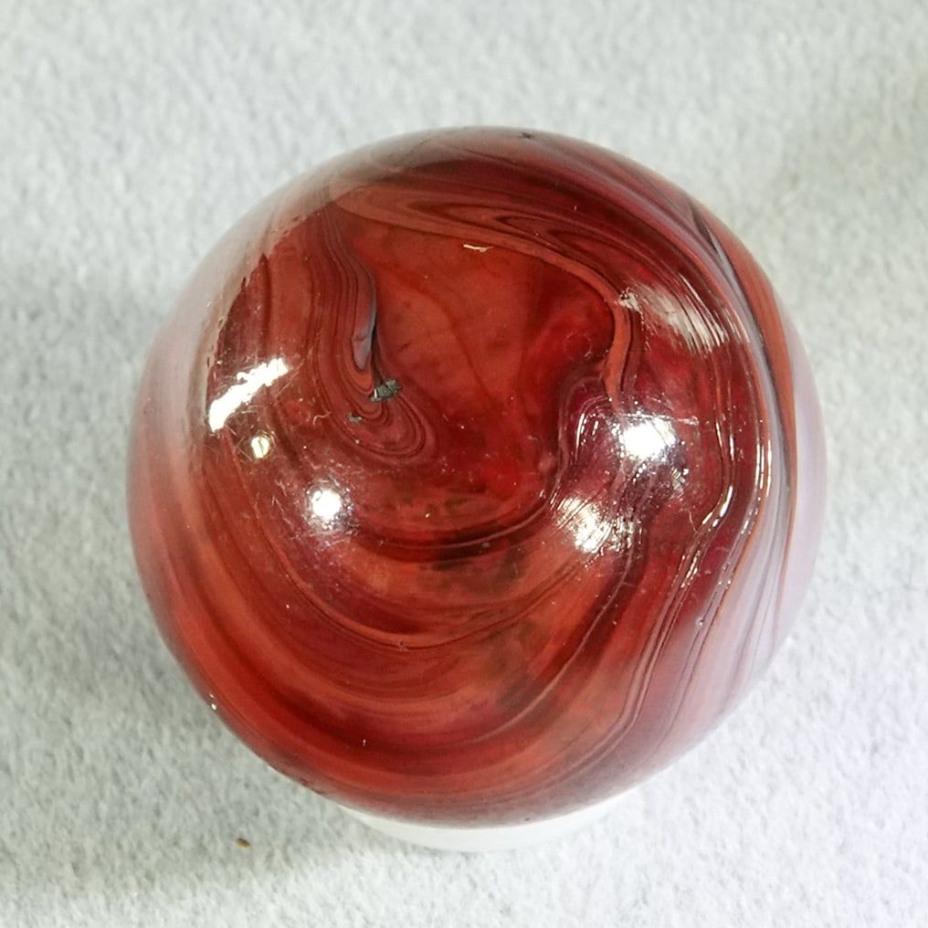 M.F. CHRISTENSEN AND SON COMPANY, Brick. 3/4". Mint (9.7).: M.F. CHRISTENSEN AND SON COMPANY, Brick. Oxblood red, white and black. Shooter. Akron OH, circa 1912-1917. 3/4". Mint (9.7).