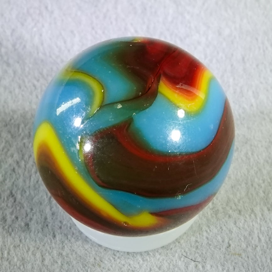 PELTIER GLASS COMPANY, National Line Rainbo. Superman. 5/8". Mint (9.7). (1 of 7)