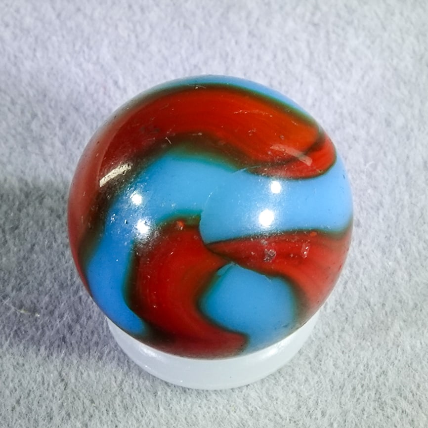 PELTIER GLASS COMPANY, National Line Rainbo. Burnt Spiderman. 19/32". Near Mint(+) (8.8). (1 of 6)
