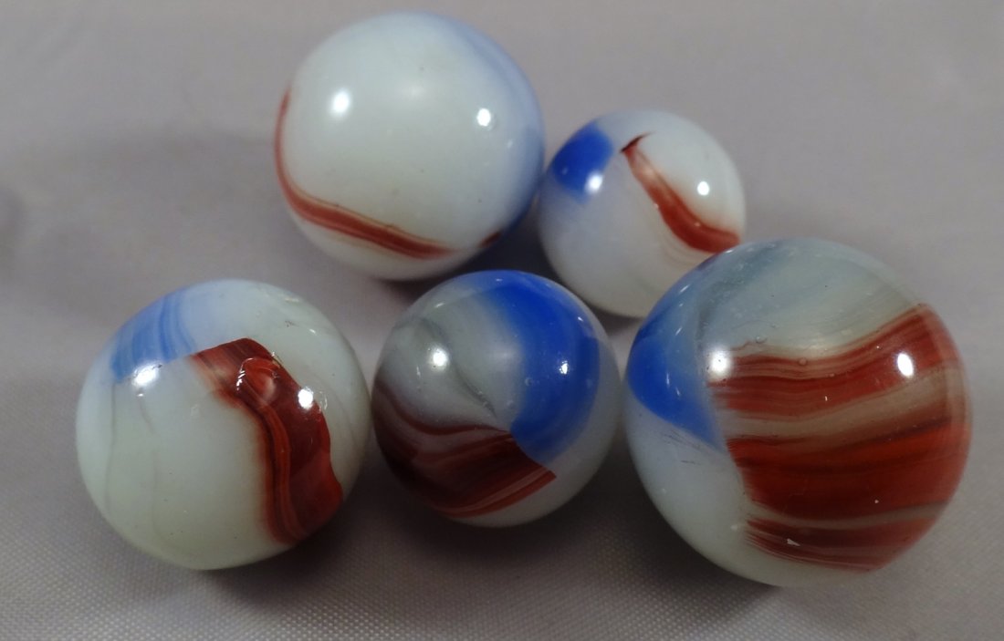 Marbles: Lot 3.  AKRO AGATE COMPANY,5  Patch oxbloods. (1 of 1)