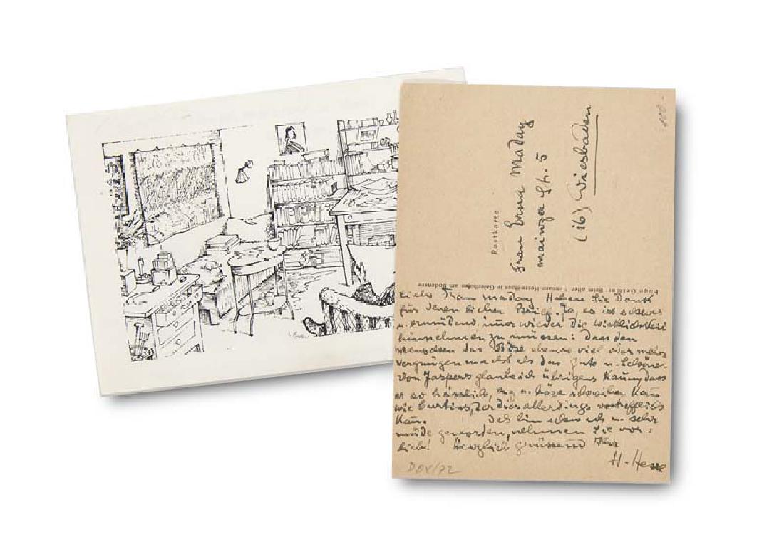 Hesse, Hermann 2 Postkarten von Hermann Hesse mit (1 of 1)