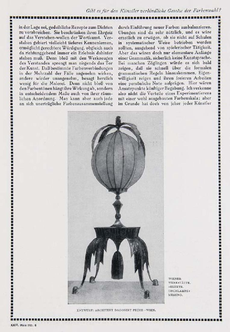 Deutsche Kunst und Dekoration. Illustrierte Monatshefte: Wiener Werkstätte Deutsche Kunst und Dekoration. Illustrierte Monatshefte für moderne Malerei, Plastik, Architektur, Wohnungs-Kunst und künstlerische Frauen-Arbeiten. 7 Hefte. XXIII-XXXI Jg. Mit za
