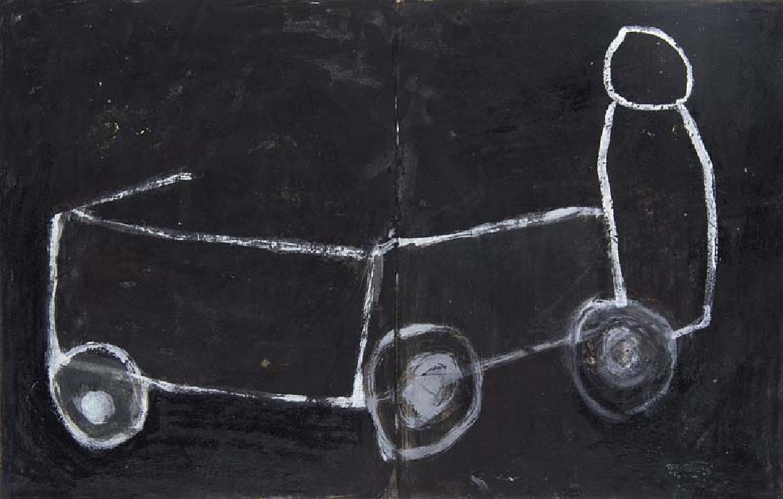 Karnik (d.i. Elke Hagemann) o.T. (Figur mit Wagen). (1 of 1)