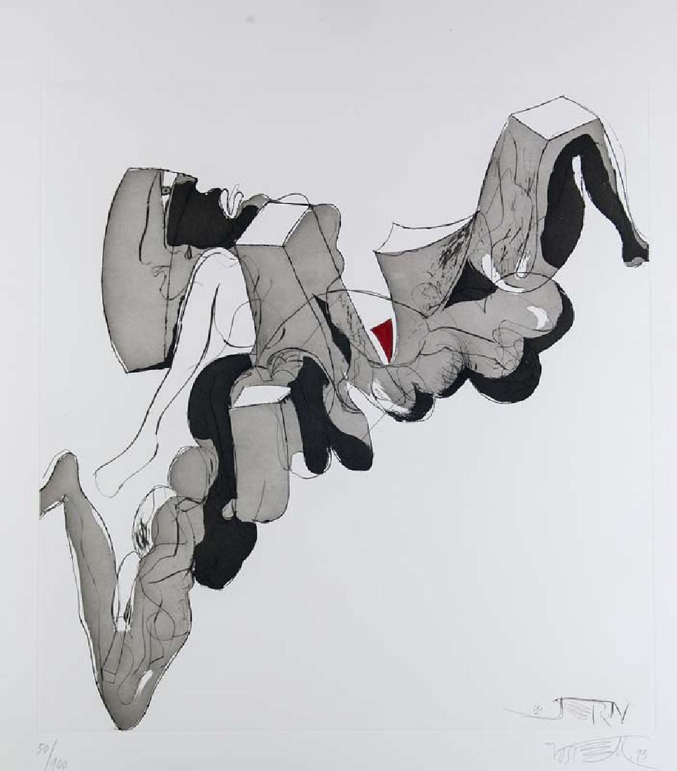 Vostell, Wolf Sara-Jewo. 1993. Farbaquatintaradierung: Vostell, Wolf Sara-Jewo. 1993. Farbaquatintaradierung und Kaltnadelradierung auf festem Zerkall-Bütten. 49,5 x 46,5 cm - Plattenmaß (69,5 x 55 cm). Signiert, datiert und nummeriert sowie in der Plat