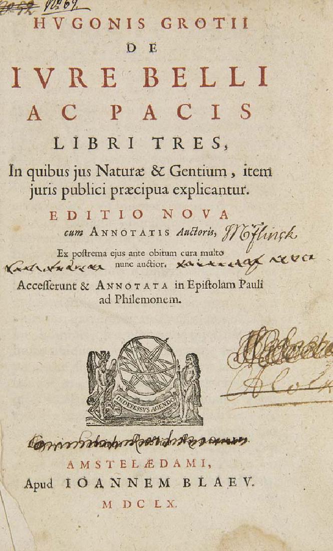 Grotius, Hugo De jure belli ac pacis libri tres, in (1 of 1)