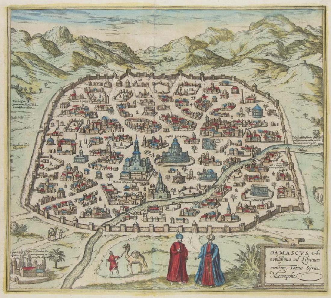 Damascus. Altkol. Kupferstich aus Braun-Hogenberg. (1 of 1)