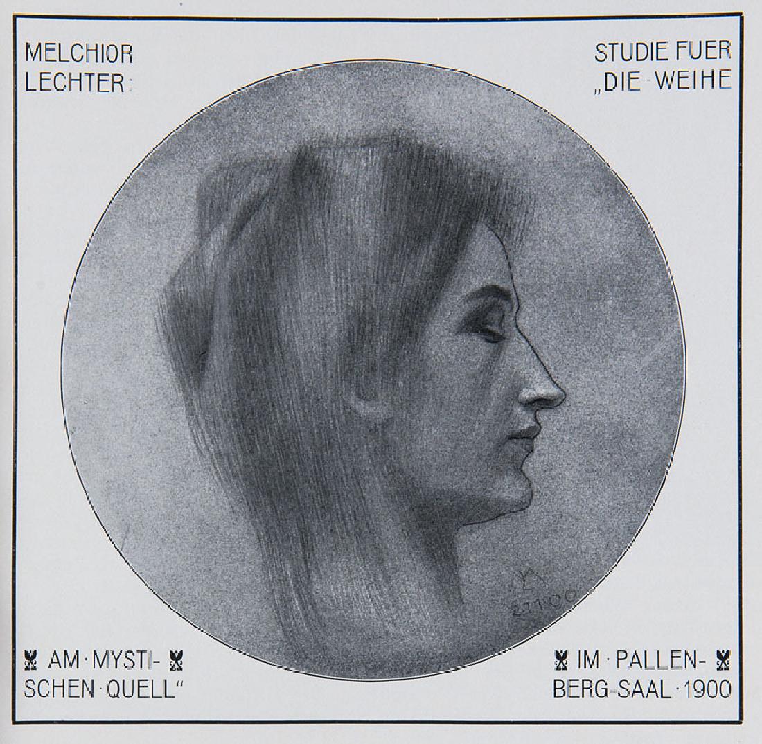 Rasilber, Maximilian Melchior Lechter. Mit zahlreichen: Lechter, Melchior Rasilber, Maximilian Melchior Lechter. Mit zahlreichen teils farbigen Tafeln und Abbildungen. Berlin, Wasmuth, 1904. 93 S., 3 Bll. 4°. Moderner Pp. mit aufmontiertem OUmschlag (