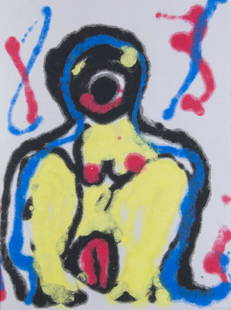 Kirsch, Sarah Wallenstein. Mit 12 Papiergüssen von: Sammlung Künstlerbücher - Penck, A.R. Kirsch, Sarah Wallenstein. Mit 12 Papiergüssen von A.R. Penck. Berlin, S. Anderson, 1991. Unpaginiert und unbeschnitten. Gr.-Fol. Farbig illustrier