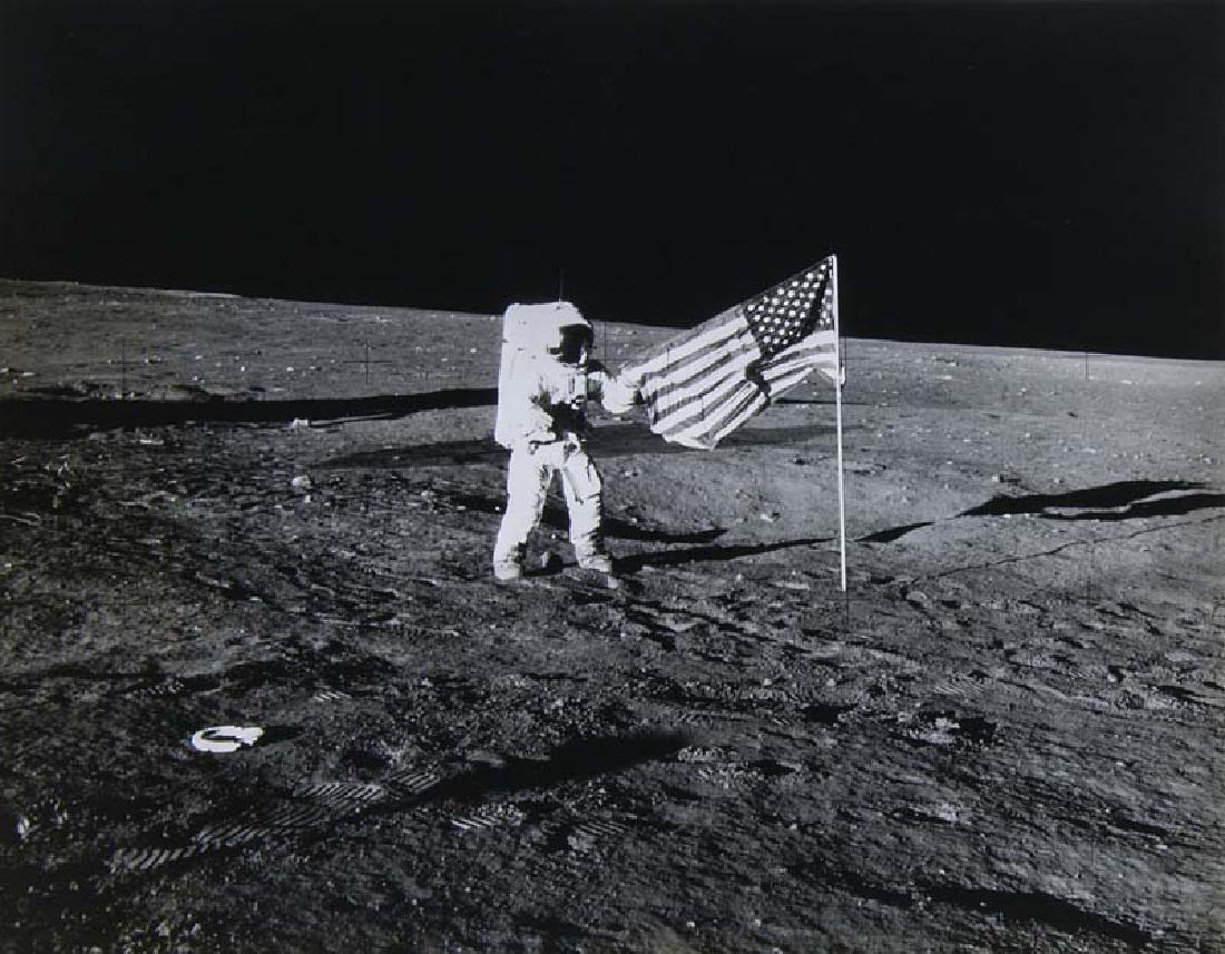 The United States' flag is unfurled on the Moon's Ocean (1 of 1)