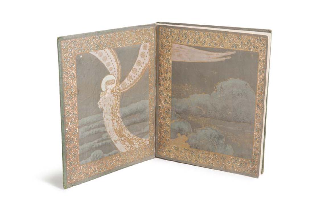 Csoda-Album. (dt. Wunder Album) Mit Buchschmuck u. 12: Jugendstil Csoda-Album. (dt. Wunder Album) Mit Buchschmuck u. 12 ganzs. Tafeln Doppeltitel u. farb. Innendeckill. von Heinrich Lefler u. Josef Urban. Budapest 1911. 131 num. S. 4°. OLwd. mit reicher