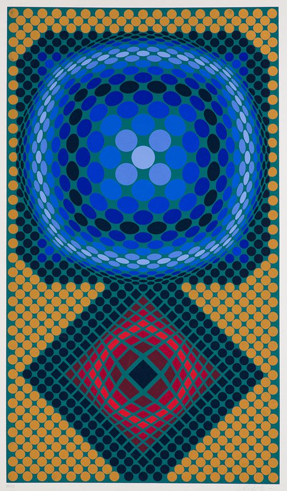 Vasarely, Victor Mi-ta. 1981. Farbserigraphie auf (1 of 1)