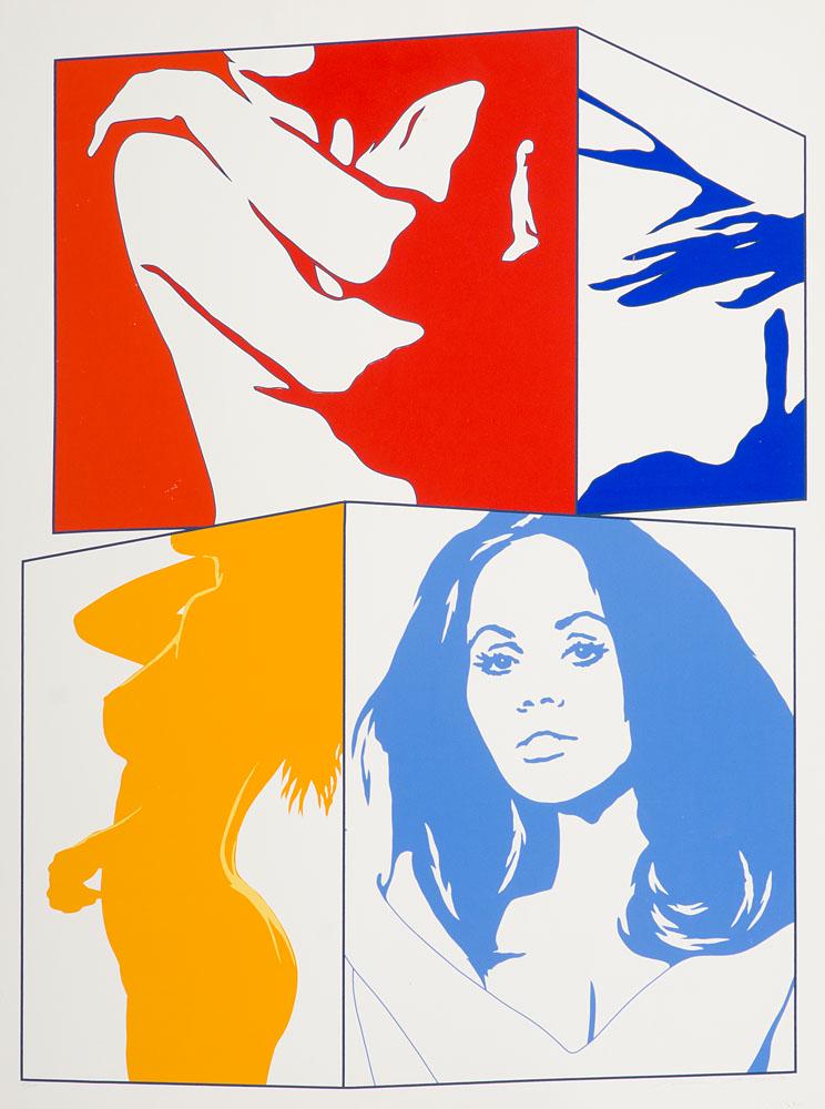 Berges, Werner Na bitte. 1972. Farbserigraphie auf: Berges, Werner Pop Art Na bitte. 1972. Farbserigraphie auf leichtem Chromolux Karton. 76 x 55,5 cm (80 x 60 cm). Signiert und nummeriert. - Entlang der Kanten etw. bestoßen, partiell leicht knick