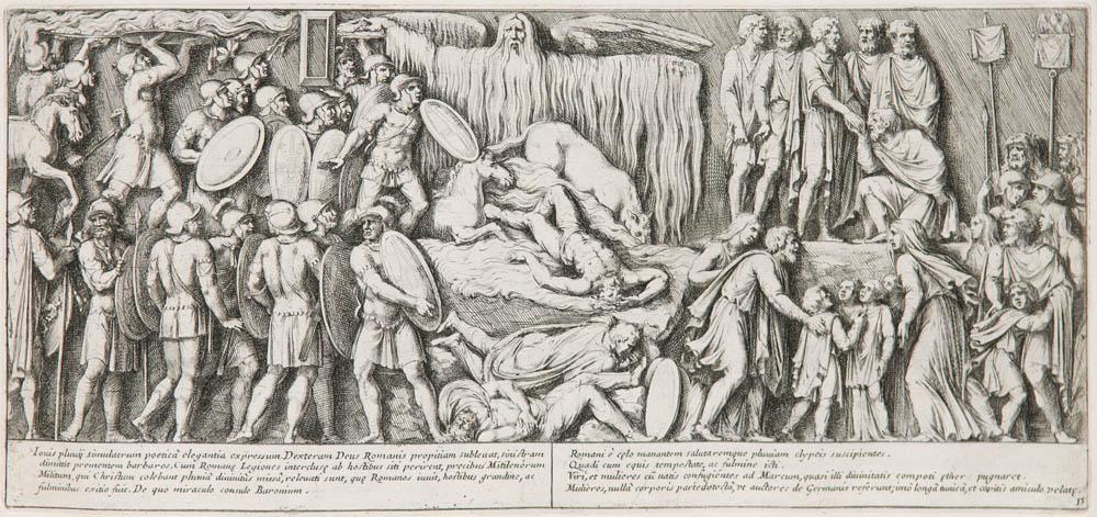 Bellori, Giovanni Pietro Columna Antoniniana Marci: Architektur - Italien - RomBellori, Giovanni PietroColumna Antoniniana Marci Aurelii Antonini Augusti rebus gestis insignis. Mit 77 gestochenen Tafeln von Bartoli. Rom, 1672. Quer.-Folio. Prgt. d. Zt.