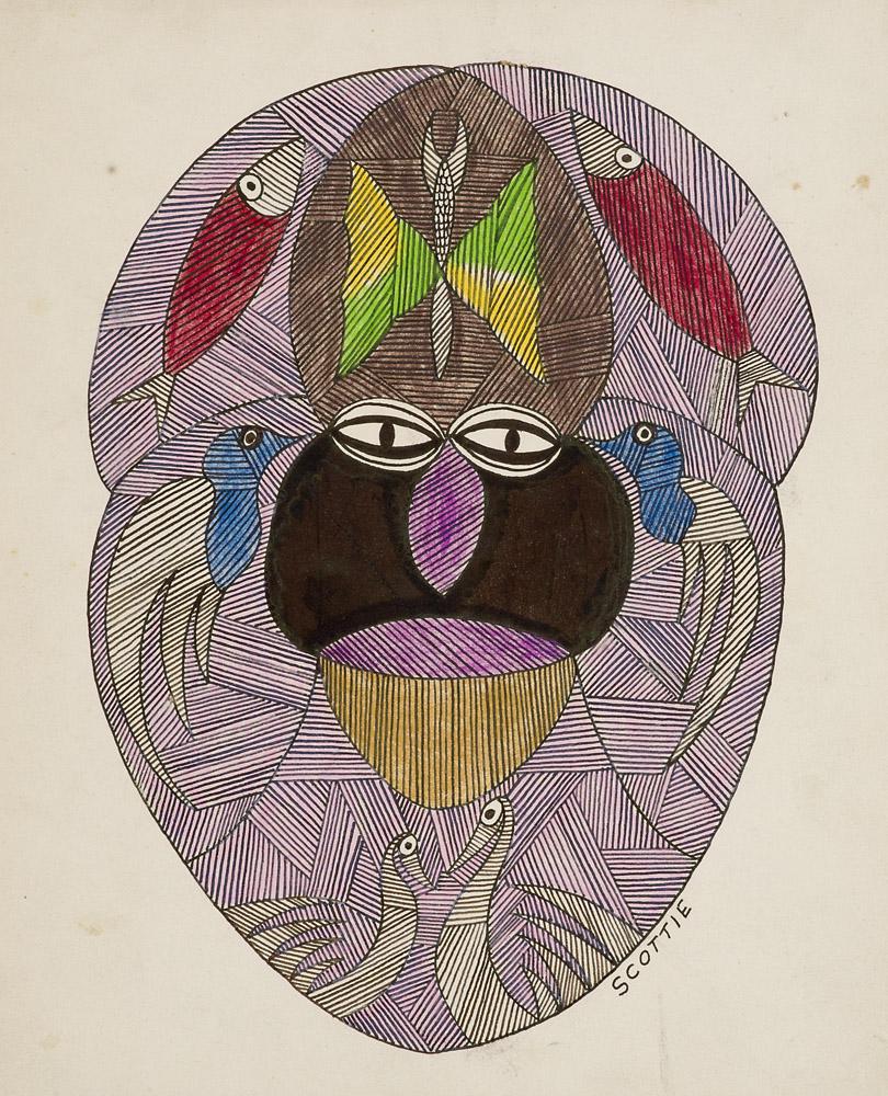 Wilson, Scottie Untitled (Maske). Tinte, Buntstift und (1 of 1)