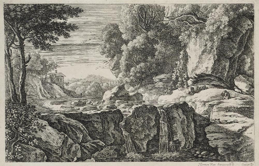Swanevelt, Herman van Set aus 2 Graphiken. Je Radierung: Swanevelt, Herman van Set aus 2 Graphiken. Je Radierung auf Papier (1 Bl. auf hellblauem Pap.). Blattmaße von 20 x 29,4 cm bis 25,5 x 33,5 cm. Je in Platte m. d. Inschrift Herman Van Swanevelt In