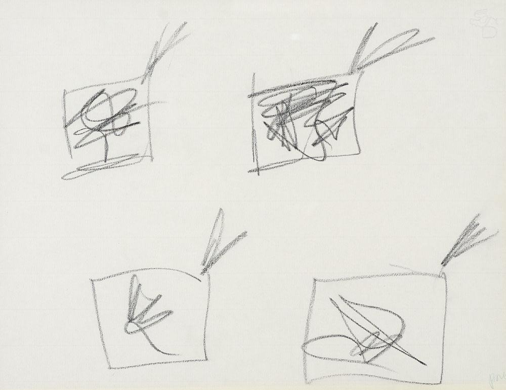 Paik, Nam June o.T. 1984. Graphit auf chamoisfarbenem (1 of 2)