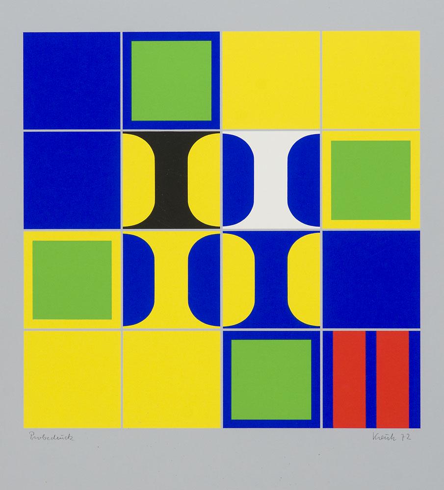 Kreutz, Heinz Geometrische Komposition. Farbsiebdruck (1 of 1)