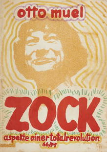 Muehl, Otto Zock. aspekte einer totalrevolution 66/71.: Avantgarde - Wiener AktionismusMuehl, OttoZock. aspekte einer totalrevolution 66/71. Mit einem Original Siebdruck von Otto Muehl und zahlreichen, teils blattgroßen Abbildungen. München, Fran