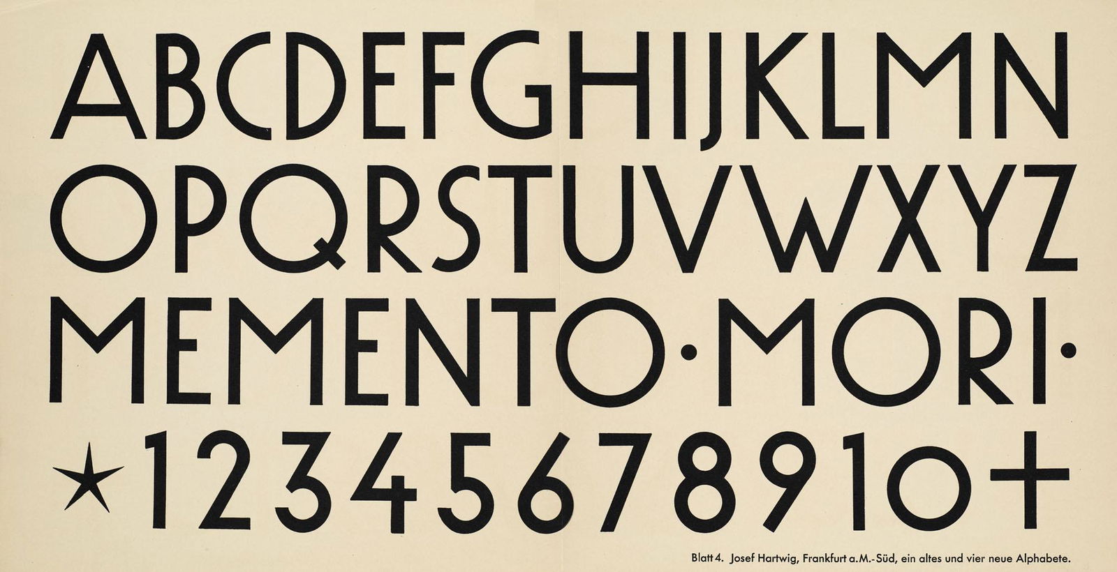 Josef Hartwig Ein altes und vier neue Alphabete.: Avantgarde - Bauhaus Hartwig, Josef Ein altes und vier neue Alphabete. Frankfurt a.M., Selbstverlag, (um 1935). 6 lose Doppelblatt. 4°. In Original-Karton-Mappe mit gedrucktem Titel (lichtspurig,