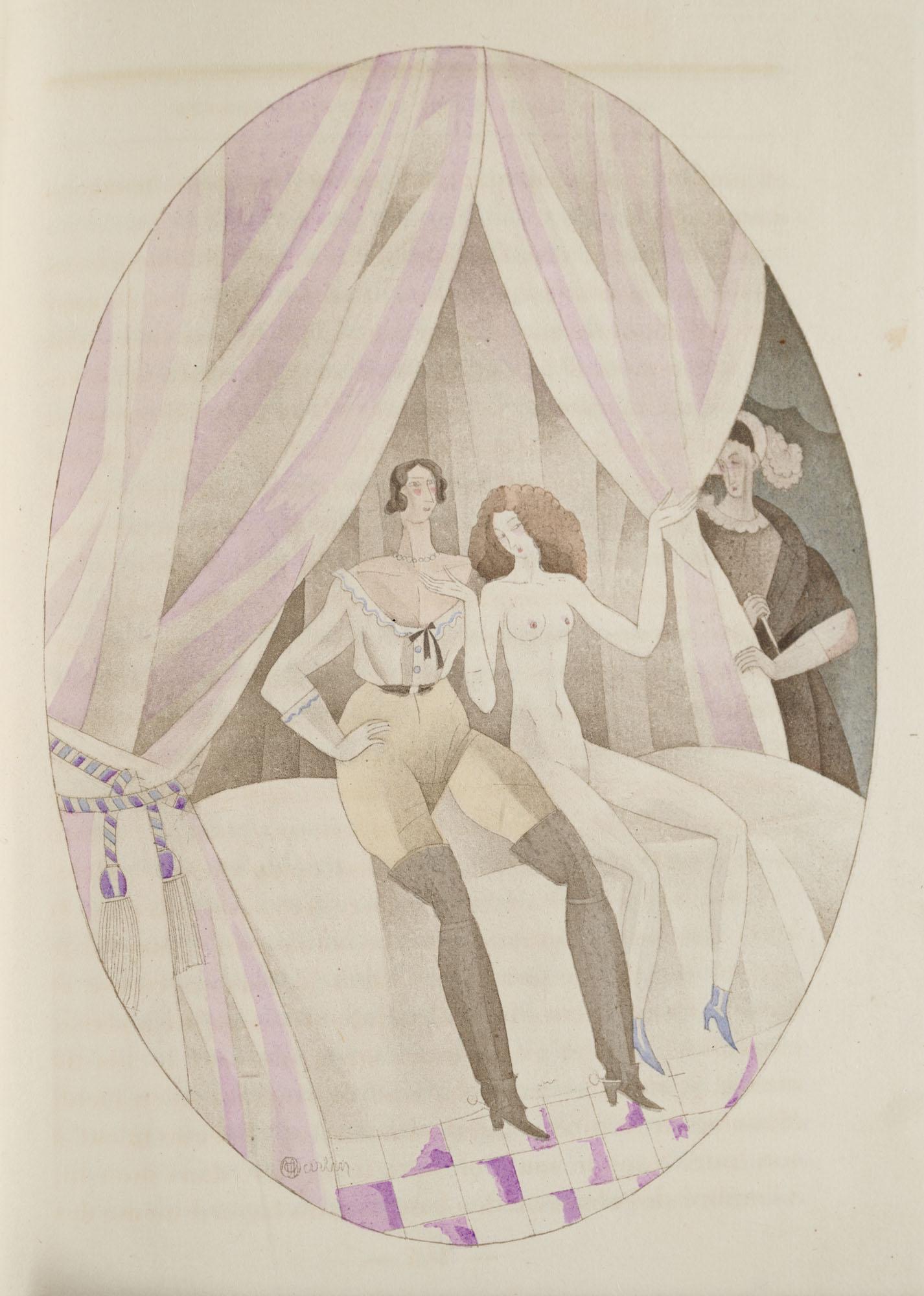 P.-J Toulet Le Mariage de Don Quichote. Illustrations: Erotica - Curiosa - Art Déco Toulet, P.-J Le Mariage de Don Quichote. Illustrations de Martin. Mit zahlreichen farbigen Illustrationen in Pochoirkolorit von Charles Martin. Paris, La Renaissance