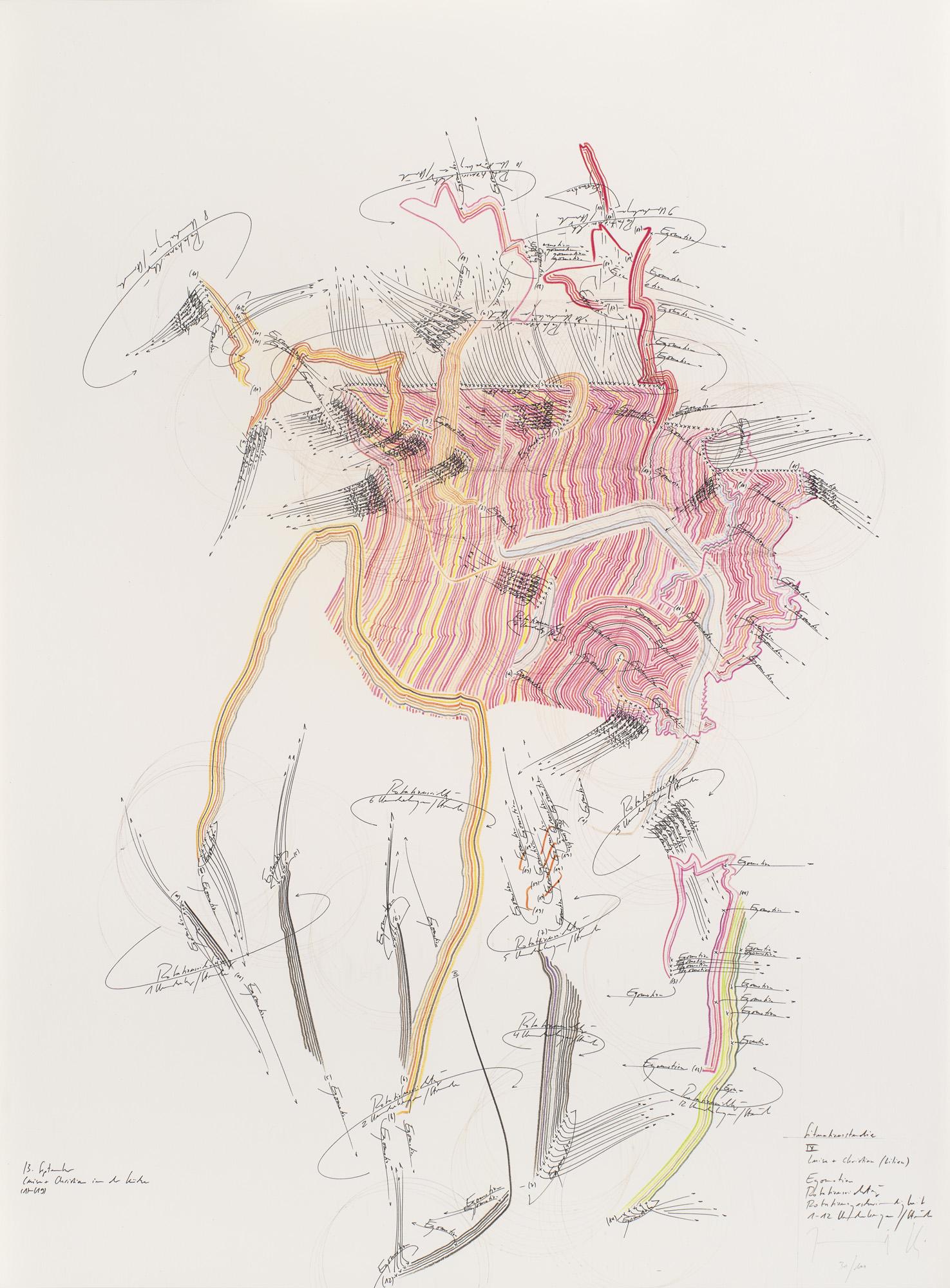 Jorinde Voigt Situationsstudie IX. 2013. Ditone-Print auf Velin. 76 x 56 cm. Mit Bleistift signiert: Voigt, Jorinde Situationsstudie IX. 2013. Ditone-Print auf Velin. 76 x 56 cm. Mit Bleistift signiert und nummeriert. Punktuell auf Unterlage montiert und unter Museumsglas gerahmt (ungeöffnet). -