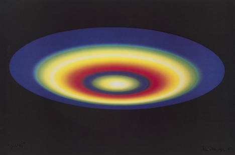 Peter Sedgley Sammlung aus zwei Graphiken. Yang/Yang. 1986. Jeweils Farboffset auf Tumba. Je 41 x: Britische Moderne Sedgley, Peter Sammlung aus zwei Graphiken. Yang/Yang. 1986. Jeweils Farboffset auf Tumba. Je 41 x 61,5 cm. Mit Kugelschreiber signiert, datiert, nummeriert und betitelt. - Saubere B