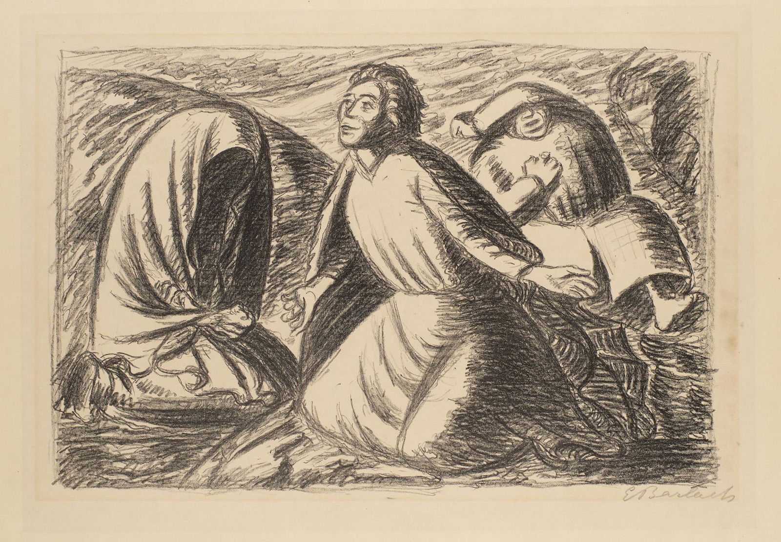 Ernst Barlach Hoffnung und Verzweiflung II (Erleben). 1931. Lithographie auf Holland VGZ. 31 x 45,8 (1 of 1)